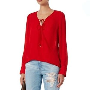 Derek Lam 10 crosby wrap front red blouse, nwot, size S